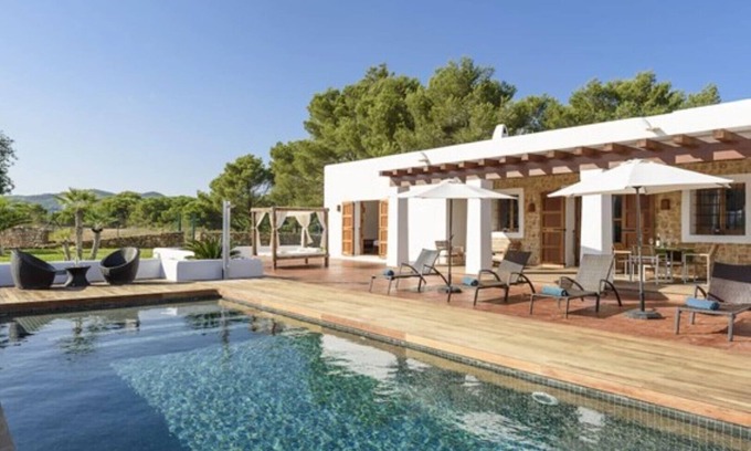 Santa Gertrudis Villa | Villa Dalt S Era con vistas a la montaña, Wi-Fi, aire acondicionado, piscina y jardín