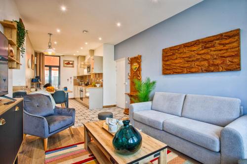 Houlgate Apartamento | VILLA 139 LA VAGUE - FRONT DE MER - appartement contemporain et terrasse sur cour - 2 à 6 personnes - Rez-de-chaussée
