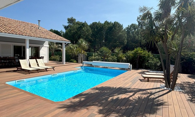 Vensac Villa | Villa 200m² heated pool (June to Sept) 10 people / 5bed - 800m from the beach