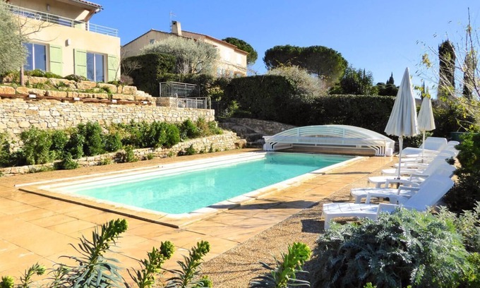 Le Castellet Villa | Villa con aire acondicionado y vistas panorámicas del Mar Mediterráneo