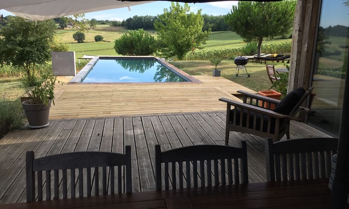Soumensac Casa | Casa de la piscina grande