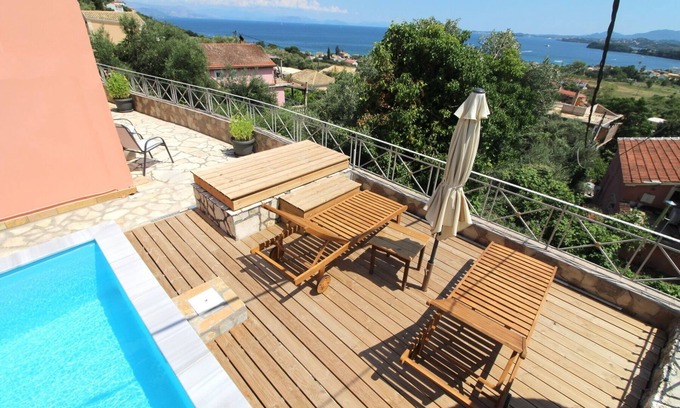 Ipsos Villa | VILLA BELVEDERE Superb Ipsos bay Views,private pool, 400 mt of the beach!!