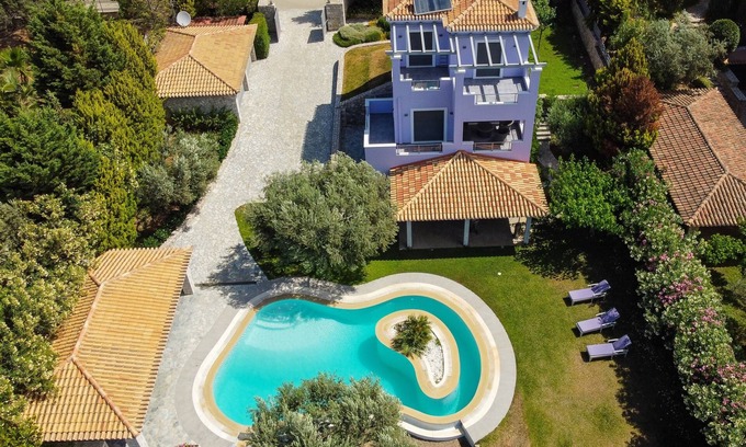 Porto Heli Villa | Villa Dalousa Retreat - 5 min to the beach private pool/jacuzzi spa