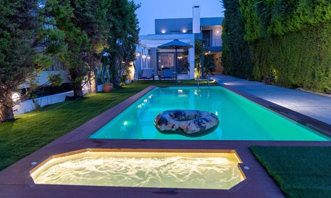 Rethymno Villa | Villa 'Hestia Grey' con piscina privada, Wi-Fi y aire acondicionado