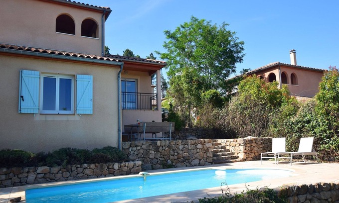 Joyeuse Villa | Villa en Joyeuse con piscina privada y vistas