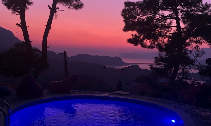 Ortaca Villa | Villa kaplumba, villa de 3 dormitorios en entorno de pueblo con vistas