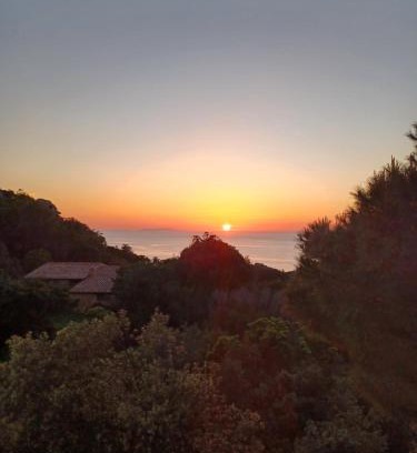 Trinita d'Agultu e Vignola Casa | Villa La Lecceta surrounded by greenery and sea view with sunset