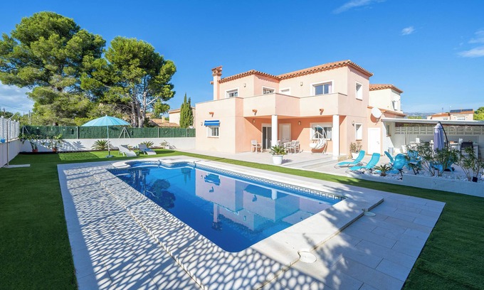 Les Tres Cales Villa | Villa "Las Palmeras" con piscina, balcón y Wi-Fi