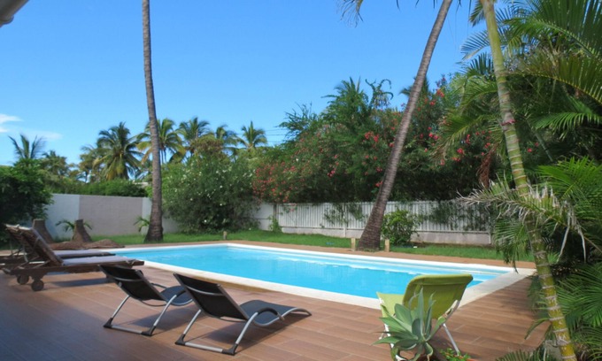 La Saline Les Bains Villa | Villa Laurier Rose 'con piscina a 300 metros de la playa y la laguna de Salinas