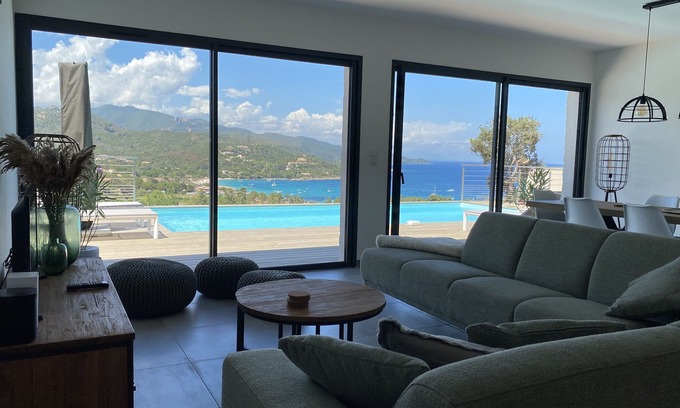 Favone Villa | Villa Pura Corsica: magnificent new sea/ beachview villa all luxury and own pool