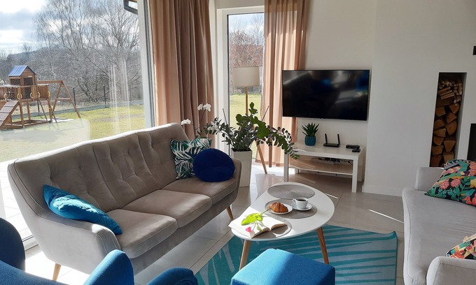 Kolczewo Casa | VILLA RA con gran jardín y sauna en plena naturaleza.
