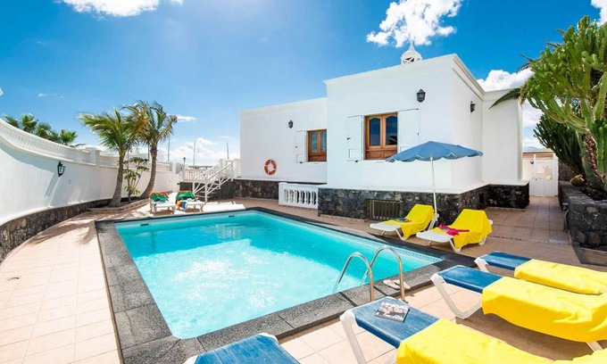 Puerto Calero Villa | Villa Ramos Dos: Large Heated Private Pool, Sea Views, A/C, WiFi