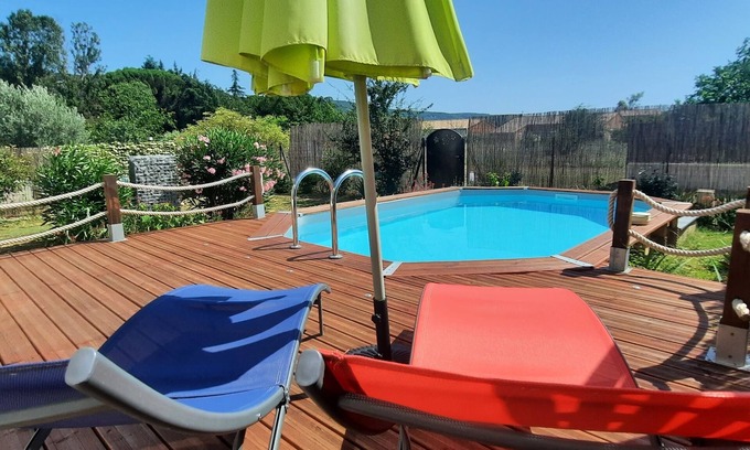 Lagorce Casa | Villa Rose Piscine Privée /climatisée Vallon Pont D'arc