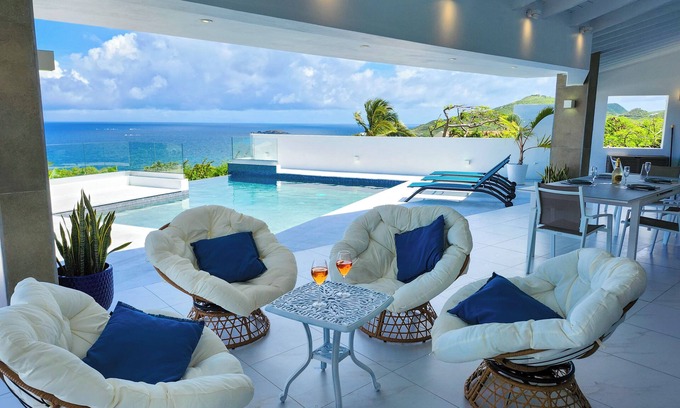 Dawn Beach Estates Villa | Villa Seascapes, a luxury 4-bedroom home with stunning 180° ocean view