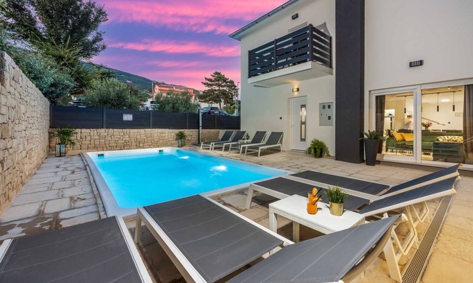 Baska Villa | Villa Soleil by the seaside with private pool