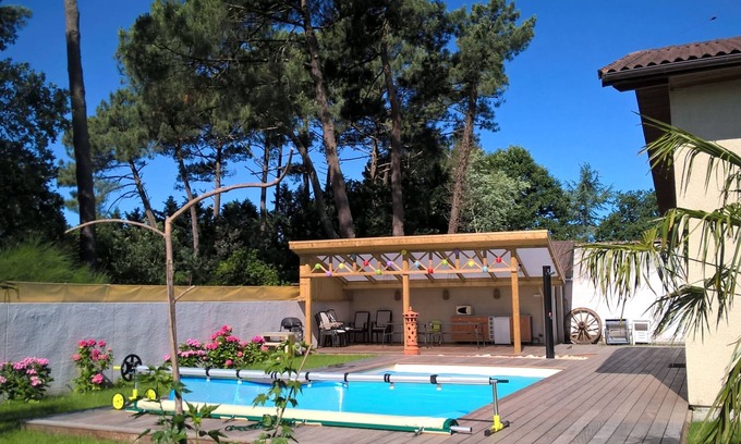 Cazaux Villa | CASA 5 CH 12 pers. Clasificado 3 estrellas con piscina climatizada en ARCACHON BASIN.
