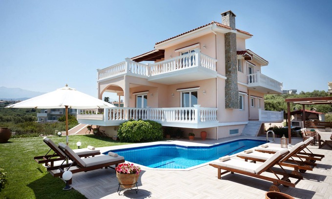 Kato Galatas Villa | Villa Vanelia Mare - Piscina SPA más hidromasaje - 200m de la playa - Barbacoa