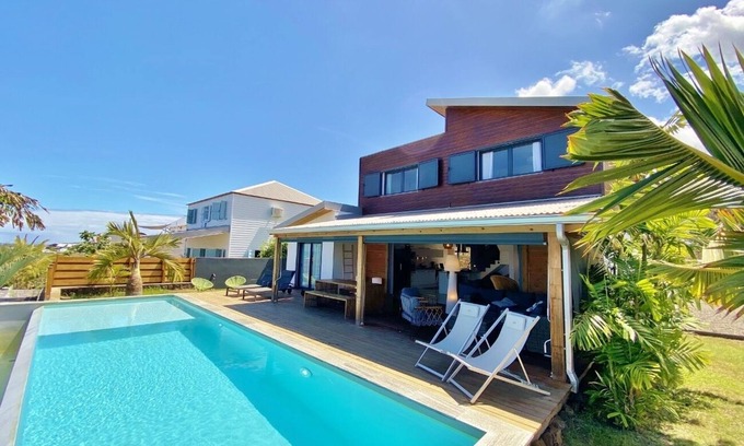 La Saline Les Bains Casa | *VILLA VERT CÉLADON* - swimming pool and ocean view