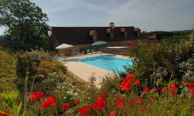 La Chapelle-Aubareil Casa | Villa con piscina climatizada en Dordoña cerca de la cueva de Lascaux y Sarlat