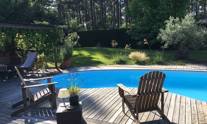 Claouey Villa | Villa con piscina y al océano cuenca entre la península de Cap Ferret.