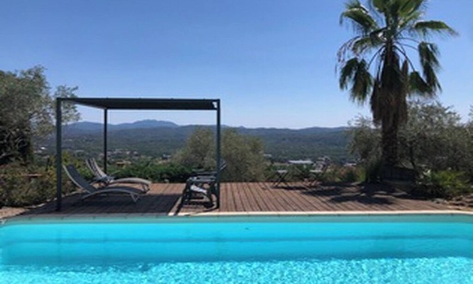 Montauroux Villa | Villa con piscina, magnífica vista, pontón de madera, a 3 min del pueblo (julio-agosto)