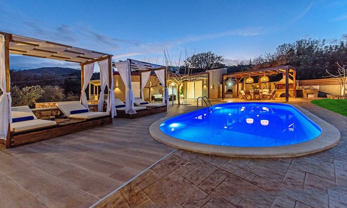 Atsipópoulon Villa | Tranquilas, fantásticas vistas, piscina privada, hermoso campo, a 5 'de Tavern & Market