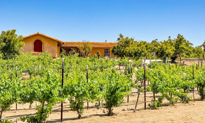 Potrero Casa | Vineyard getaway with fireplace, central AC, washer/dryer, and free WiFi