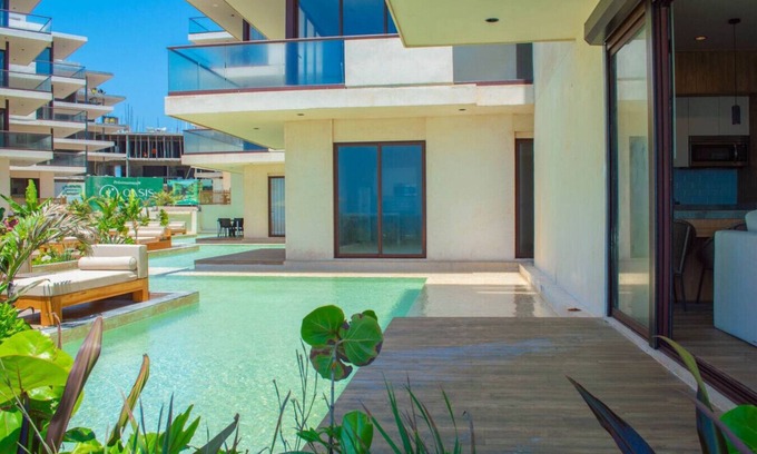 Cerritos Apartamento | Vista de playa y alberca de lujo
