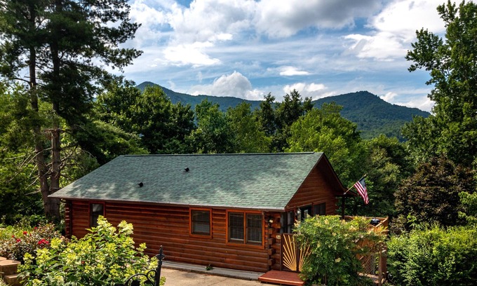Waynesville Cabina | Wandering Bear Cabin w/ Hot Tub & Mountain Views!