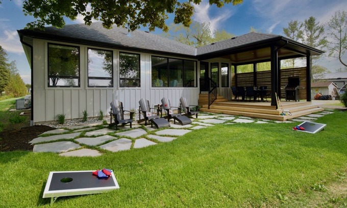 Dashwood Cabaña | Water front view of Lake Huron Sunsets at BEAR NECESSITIES & a whole lot more!