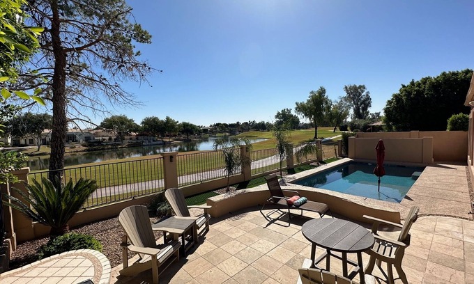 Ocotillo Casa | Water/Golf Course Backyard | Heated Pool Included in Price | Modern 3 bedroom