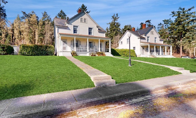 Coupeville Casa | Water view home with porch & fireplace, walk to Fort Casey SP & ferry