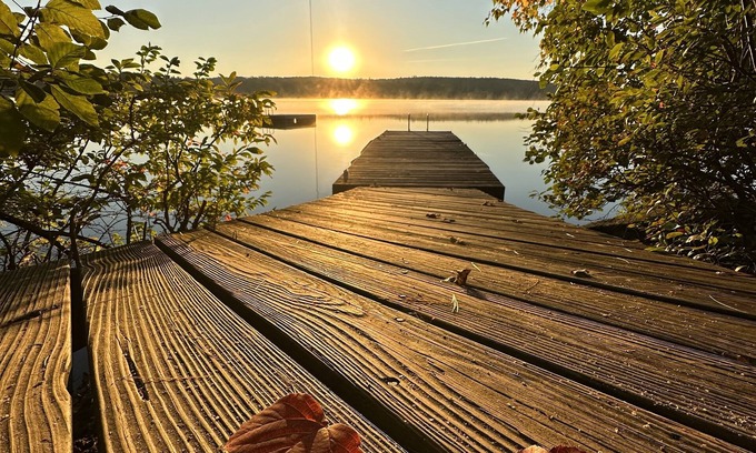 South Casco Casa | FRENTE AL MAR 20 'Del lago 20' DOCK 15acres Trails 3Kayaks Canoa A / C FirepitJardín