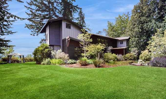 Poulsbo Casa | Waterfront dream with luxe finishes, 2 suites, home theater & amazing views