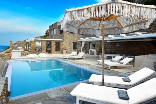 Kea Villa | Waterfront villa with a swimming pool, sea view and direct access to the sea