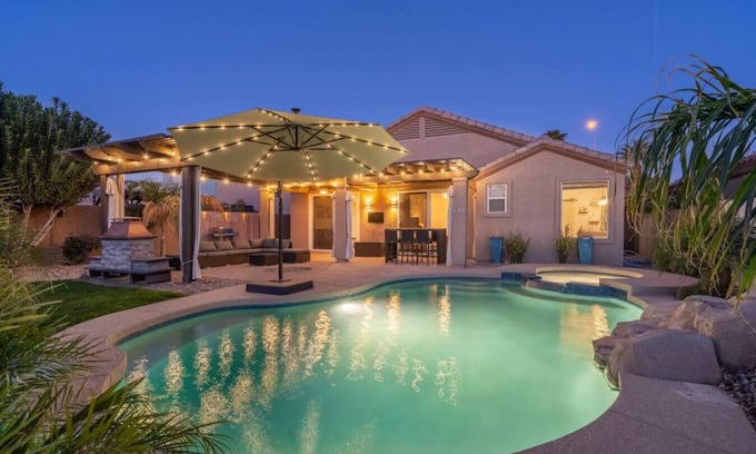 Fox Crossing Villa | Waterfront Villa with Pool Hot Tub and Lounge area