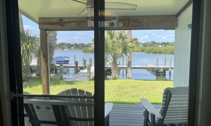 New Smyrna Beach Villa | Waterview Villa 2 Bedroom 2 Bath Minutes to Beach and Flagler & Canal Downtown