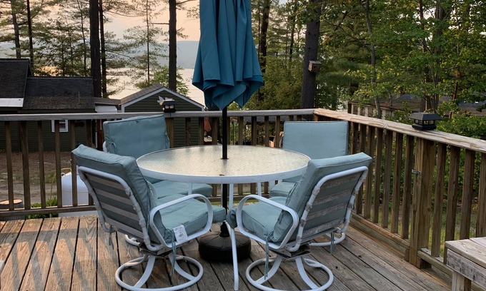 Franklin Cabaña | Webster Camp - rustic getaway with Webster Lake access, fire pit & large deck!