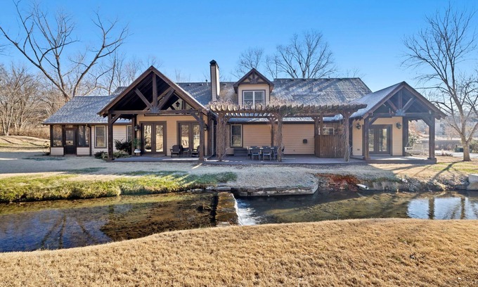 Springdale Casa | Whispering Brook-Outdoor oasis w/stream-Sleeps 16