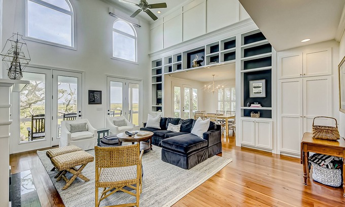 Edisto Island Casa | Wonderful coastal home with ocean & creek views, Ping-Pong table, & dock