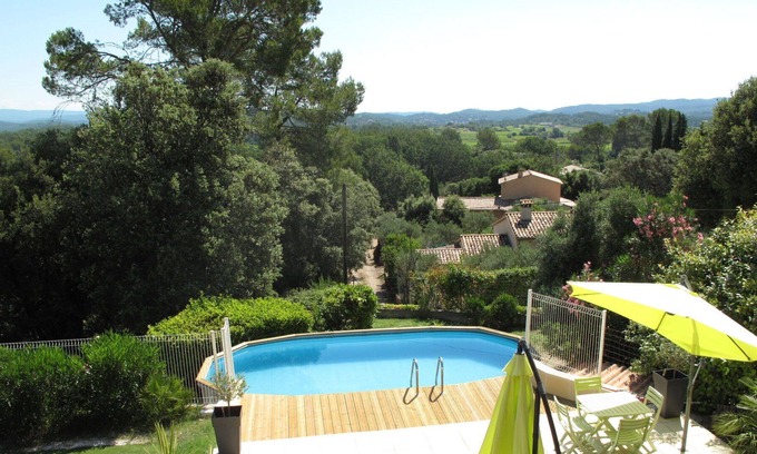 Montfort-sur-Argens Casa | Casa de vacaciones privada con A/C, piscina privada, WIFI, TV, terraza, vista panorámica