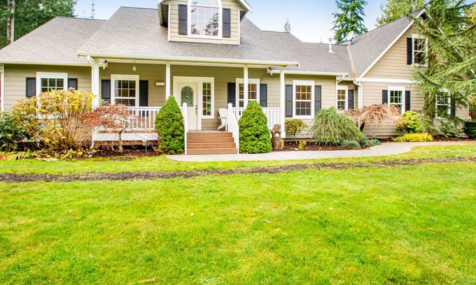 Camano Island Casa | Wooded home with private hot tub, free wifi, game room & gorgeous grounds