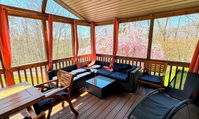Mount Marion Casa | Woodland Whimsy a private escape w/ hot tub, pool, sunroom on 3 acres