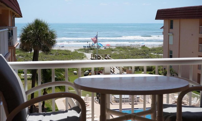 Cocoa Beach Casa | WOW! Updated Oceanfront, Pool Front Spanish Main Condo 45!