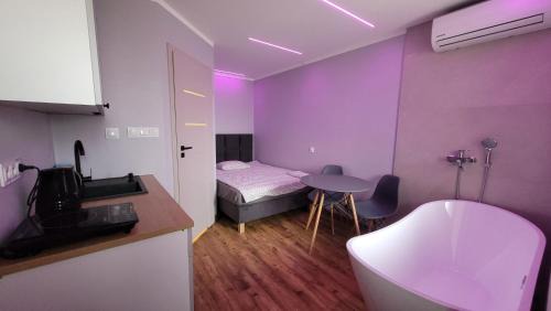 Checiny Apartamento | Wrzosowe Wzgórze - Małe Studio z Wanną w Pokoju