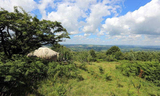 Callington Cabina | Yurta {20 pies de diámetro} con casa de baños en East Cornwall Reino Unido - 5 * ubicación fuera de la red