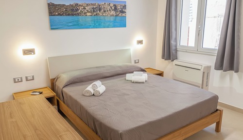 Habitación básica con 1 cama doble o 2 individuales, 1 cama doble