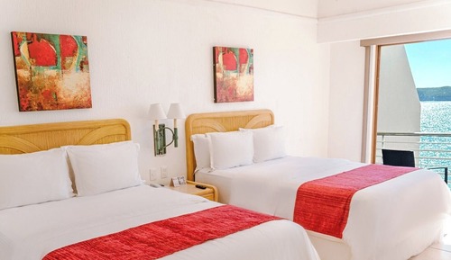 Habitación de lujo, 2 camas dobles, vistas al mar