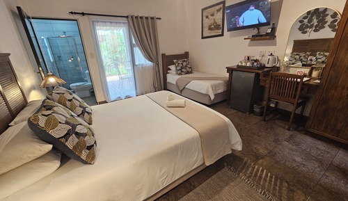 Habitación Deluxe doble, 1 habitación, patio, vistas al jardín