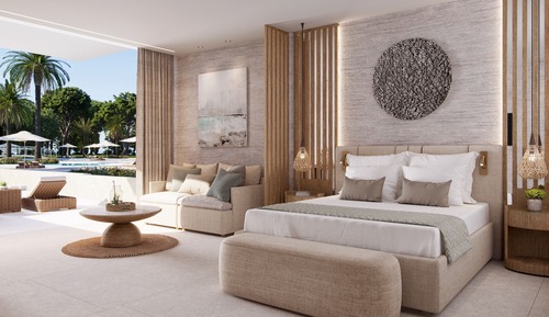 Suite junior, vistas a la piscina, en la zona del jardín